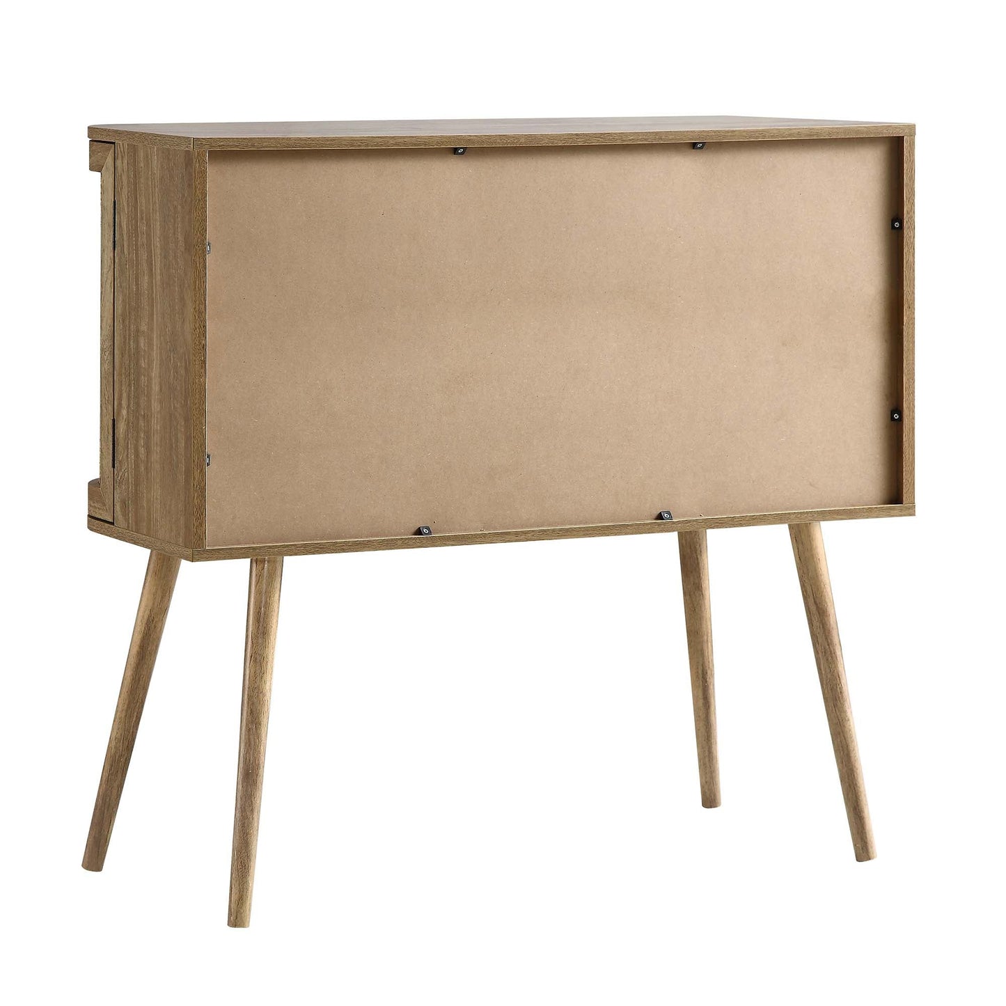 Izzy Curved Rattan 2-Door Buffet Sideboard, Natural