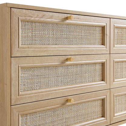 Frances Woven Rattan Chest of 6 Drawers, Natural