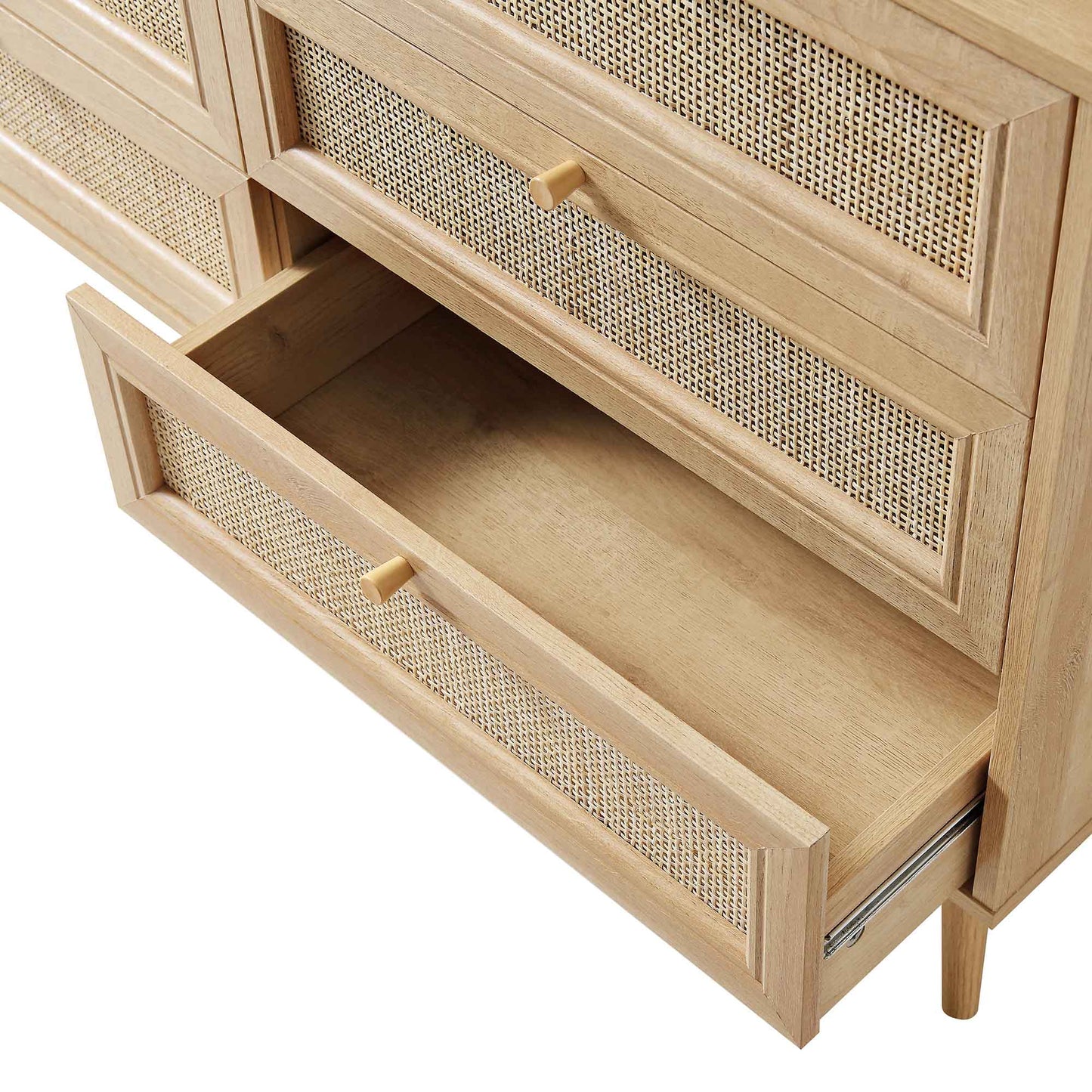 Frances Woven Rattan Chest of 6 Drawers, Natural