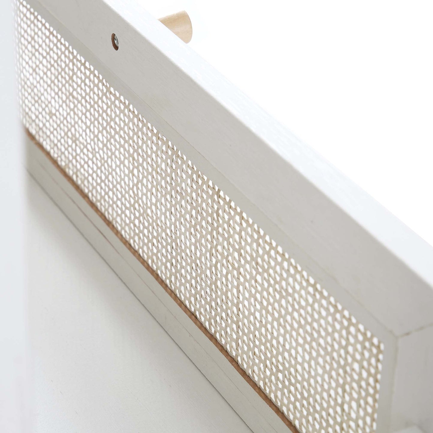 Frances Woven Rattan Chest of 6 Drawers, White