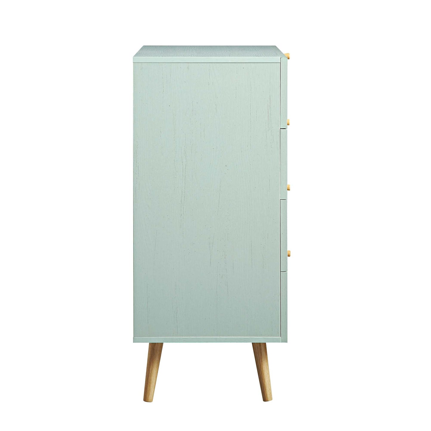 Frances Woven Rattan Tall Chest of 4 Drawers, Mint