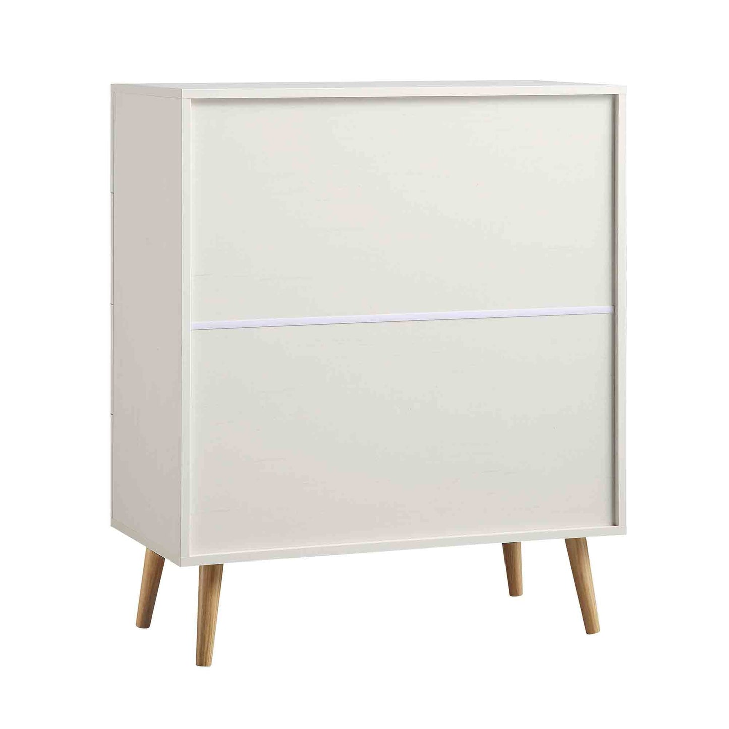 Frances Woven Rattan Tall Chest of 4 Drawers, White