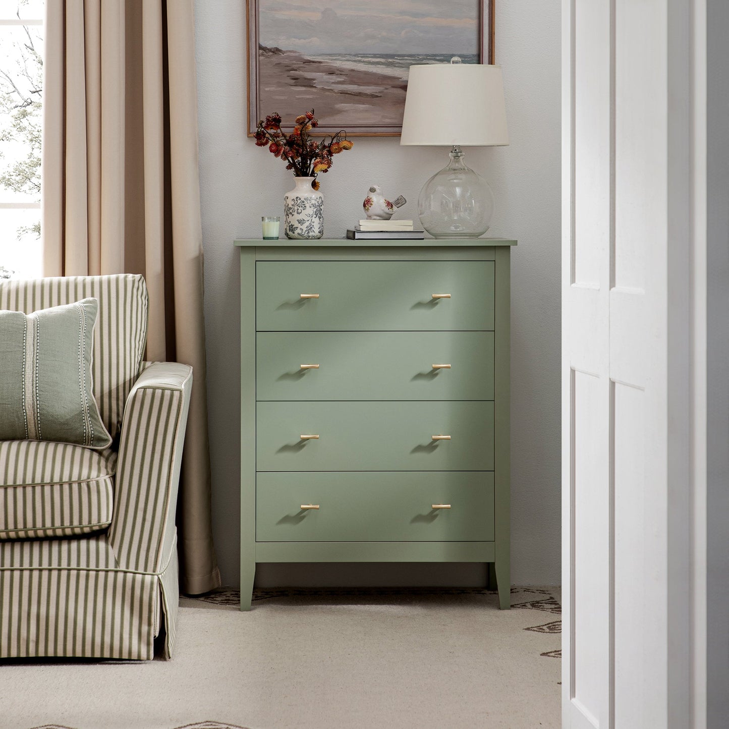 Oakham Chest of 4 Drawers, Desert Sage