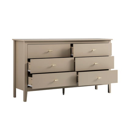 Oakham Chest of 6 Drawers, Deep Greige