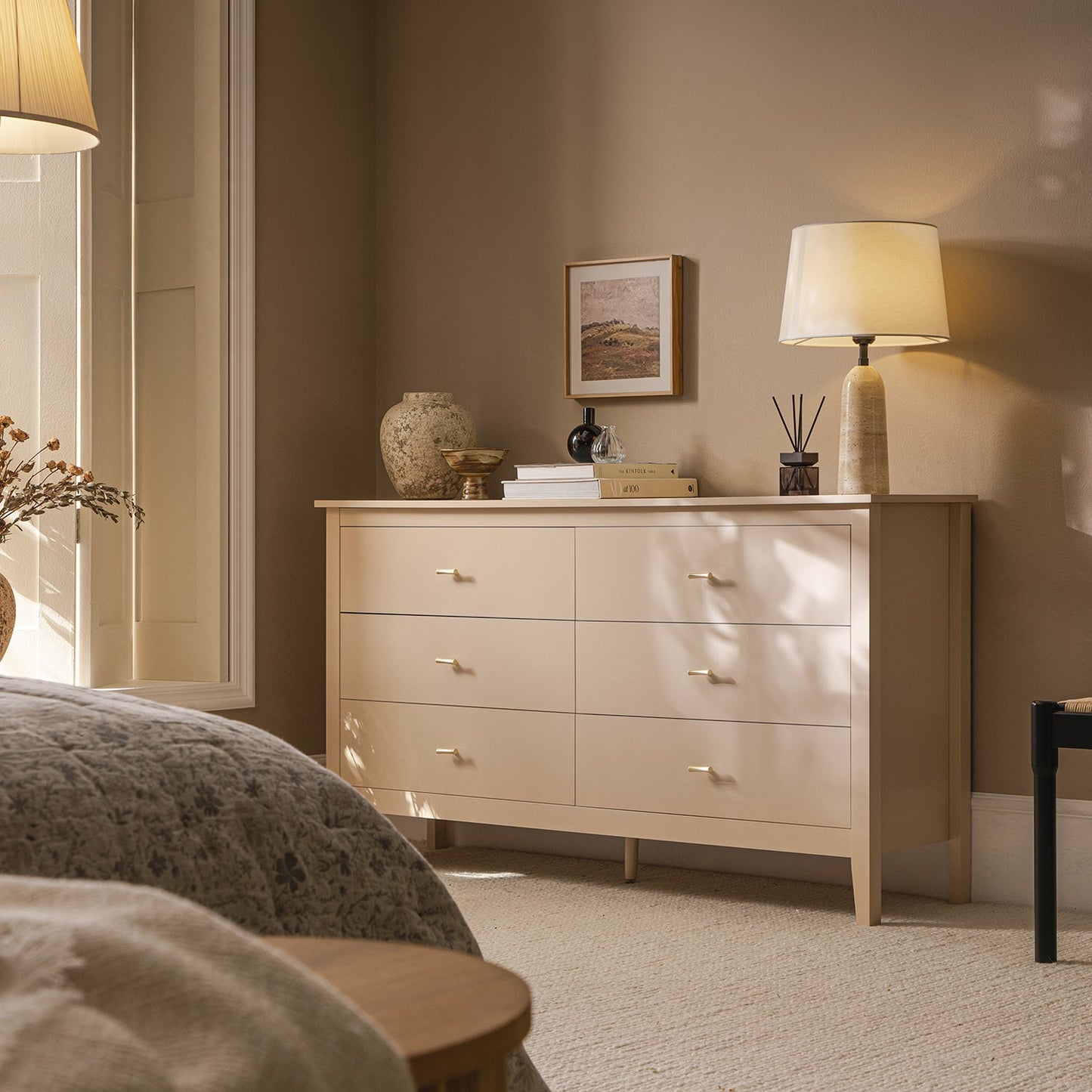 Oakham Chest of 6 Drawers, Nude Pink