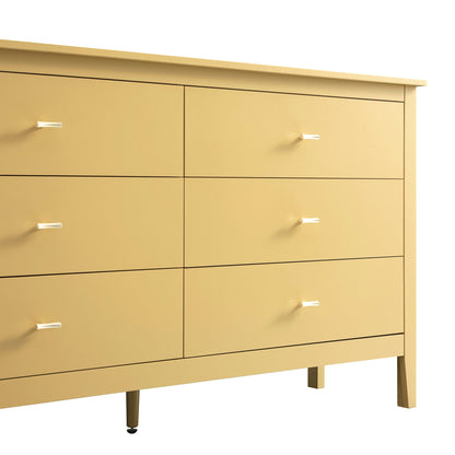 Oakham Chest of 6 Drawers, Rattan Yellow