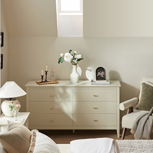 Oakham Chest of 6 Drawers, Shaded White