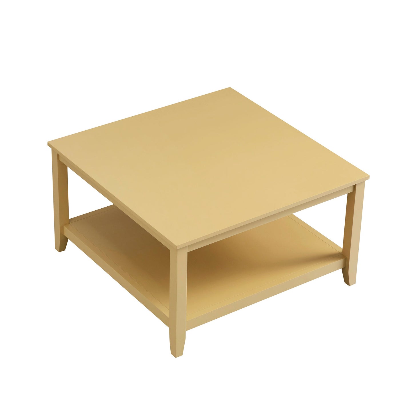 Oakham 80cm Square Coffee Table, Rattan Yellow