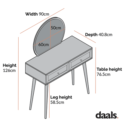 Frances Woven Rattan Dressing Table with Mirror, Mint