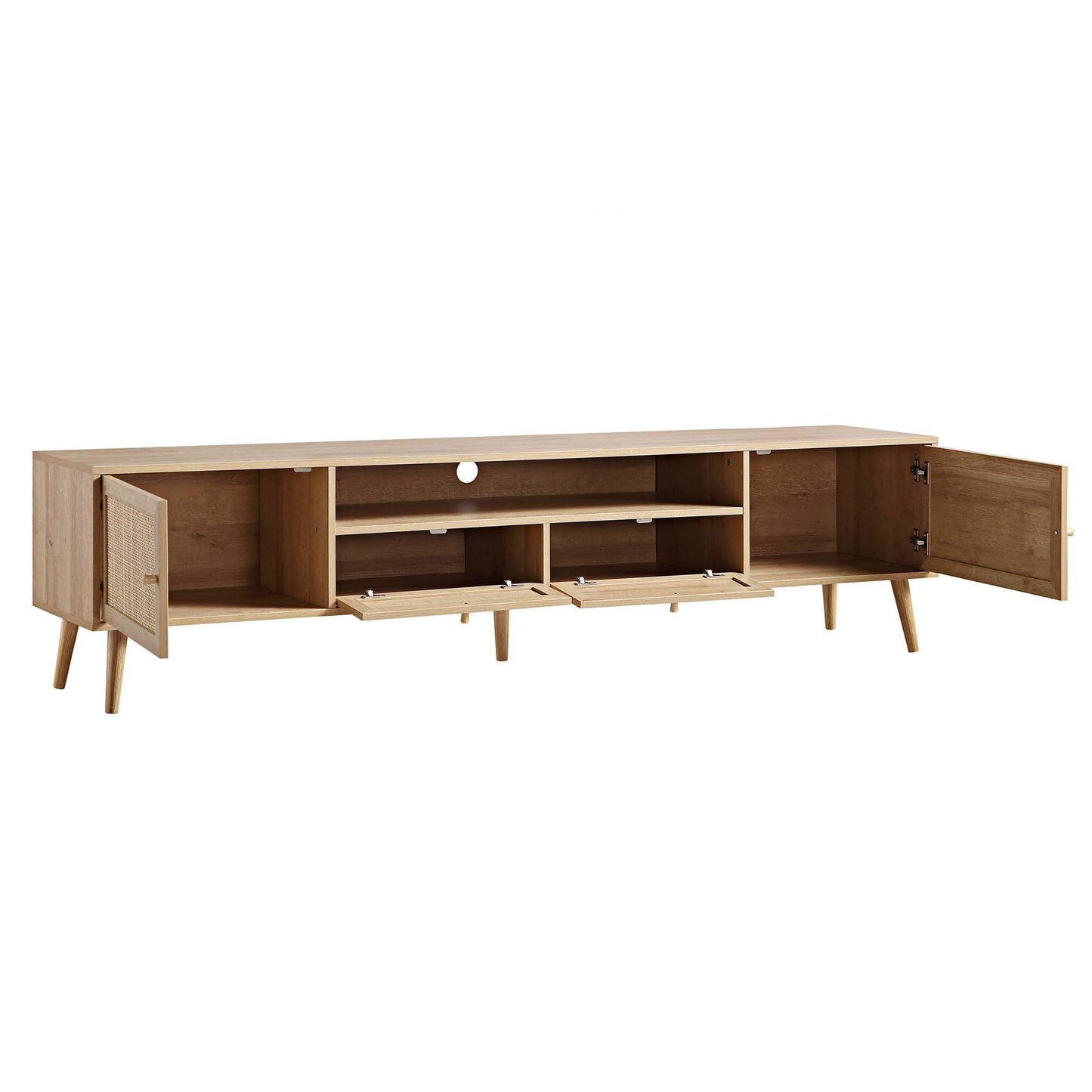 Frances Woven Rattan 200cm Wide TV Unit, Natural