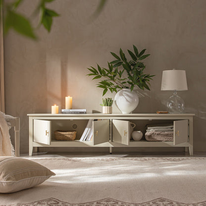 Oakham 180cm Wide TV Unit, Shaded White