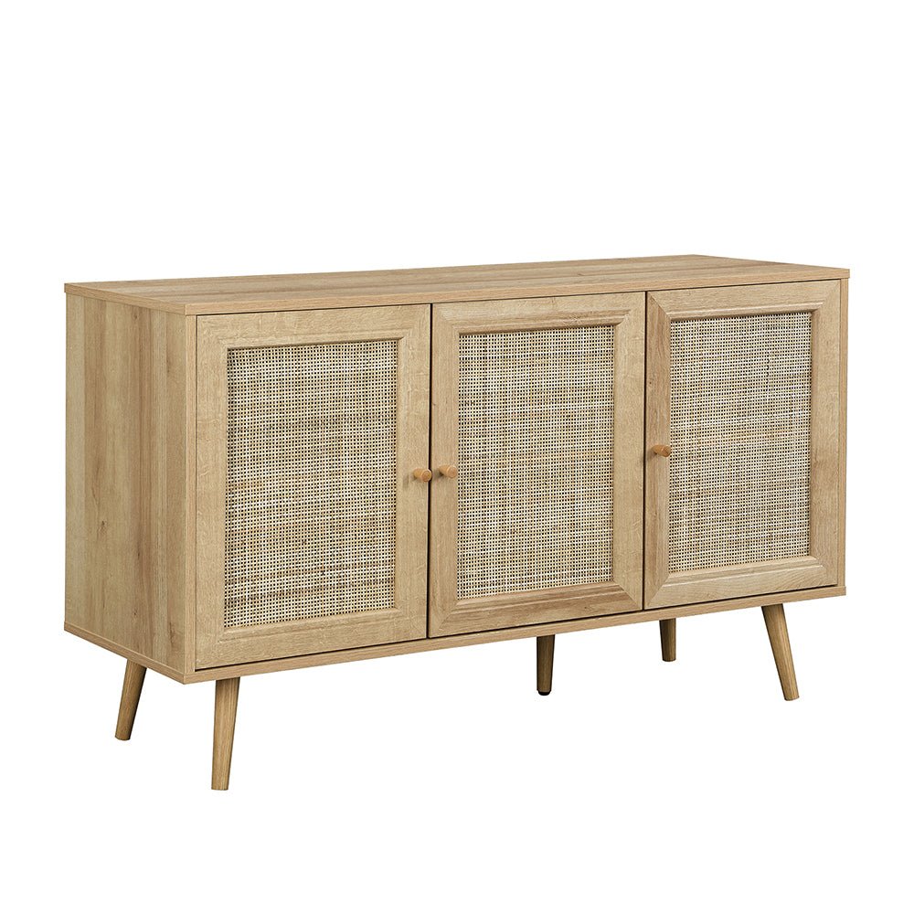 Frances Woven Rattan 3-Door Sideboard, Natural