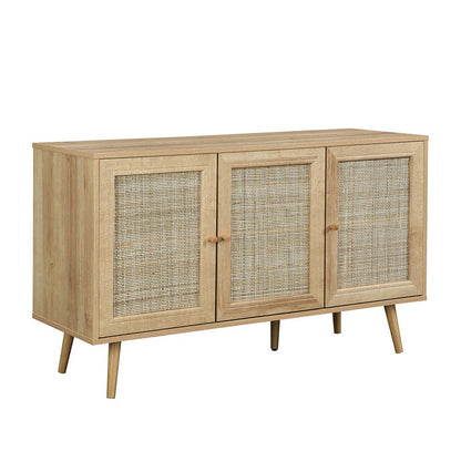 Frances Woven Rattan 3-Door Sideboard, Natural