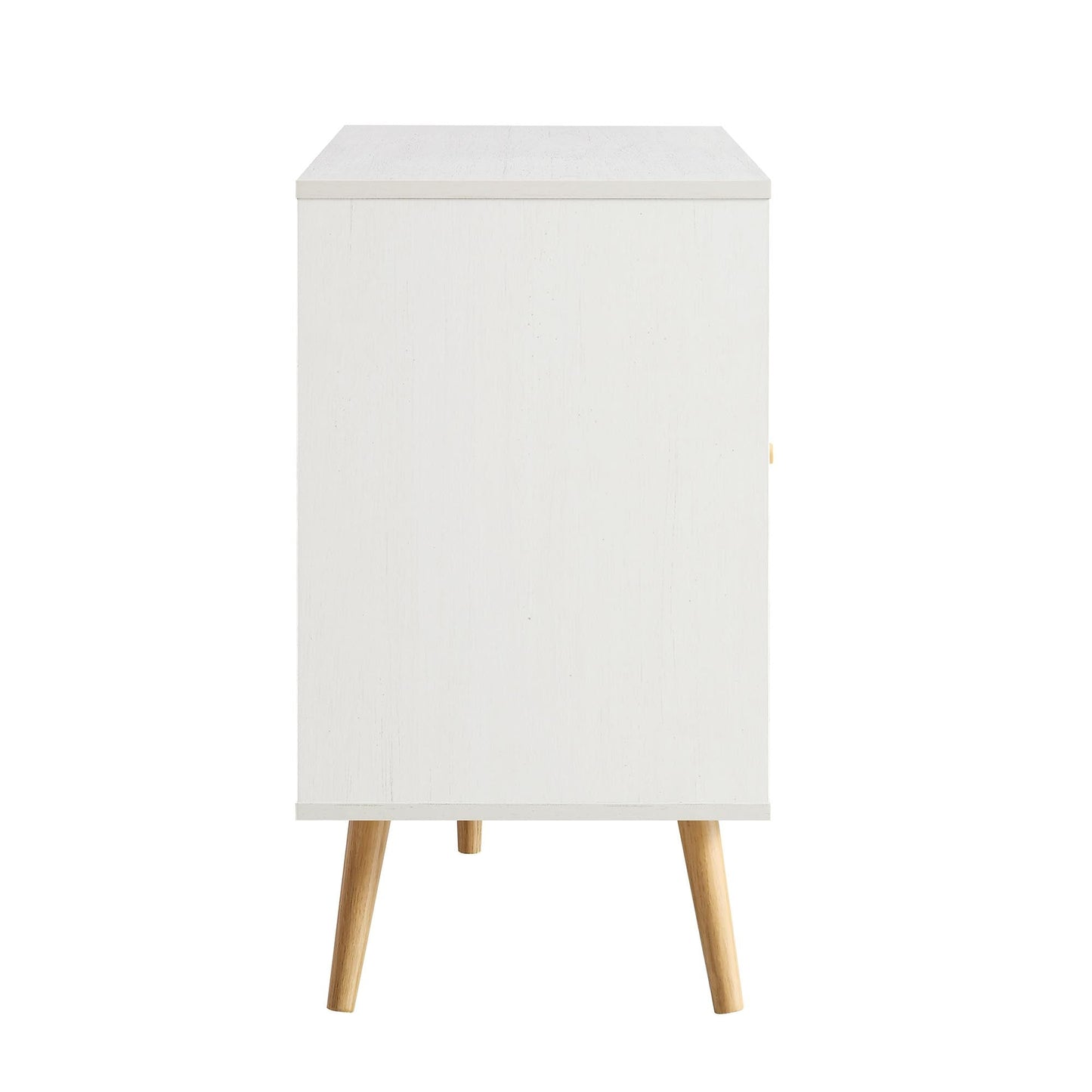 Frances Woven Rattan 3-Door Sideboard, White