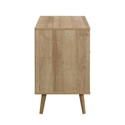 Frances Woven Rattan 1-Door Cabinet in Natural