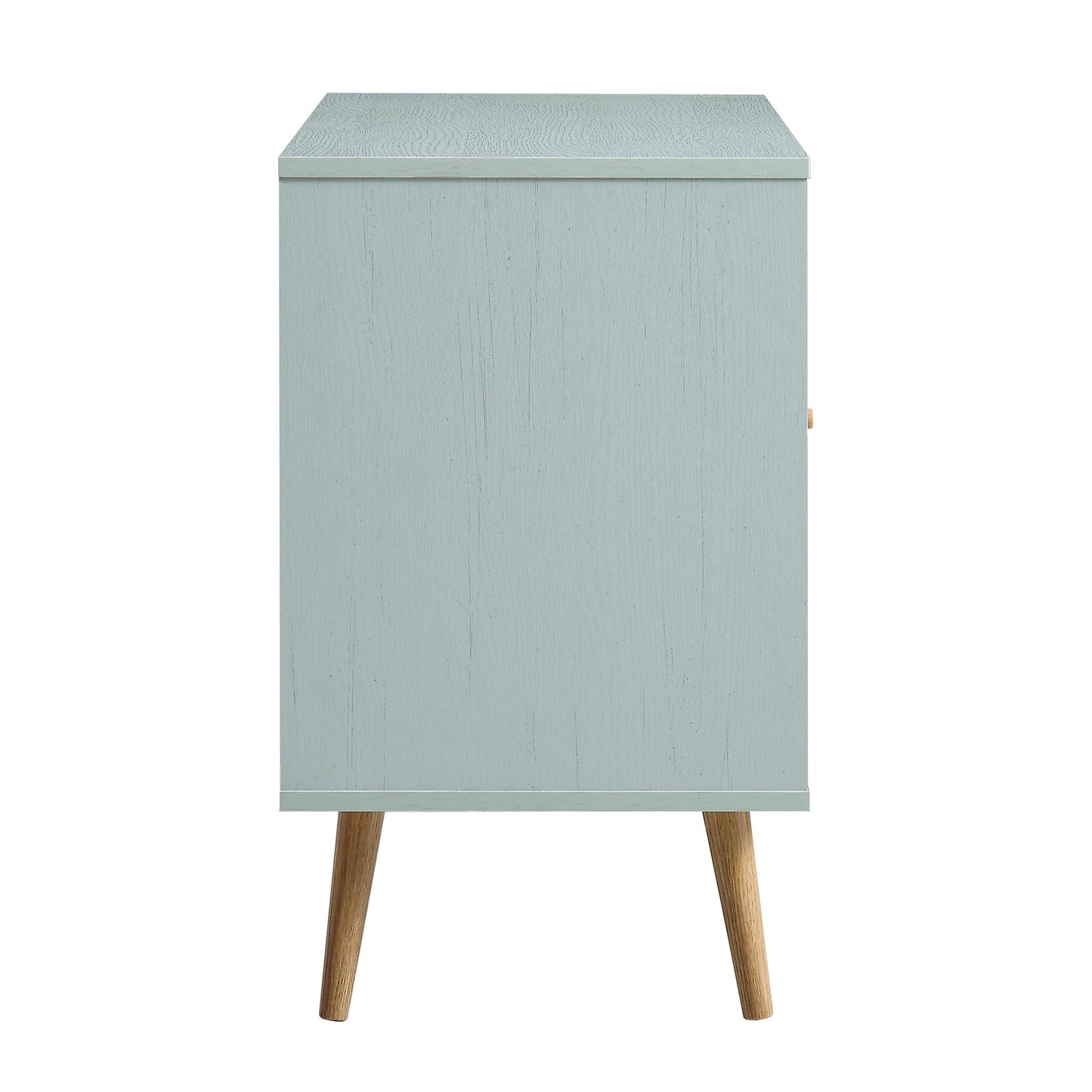 Frances Woven Rattan 1-Door Cabinet in Mint