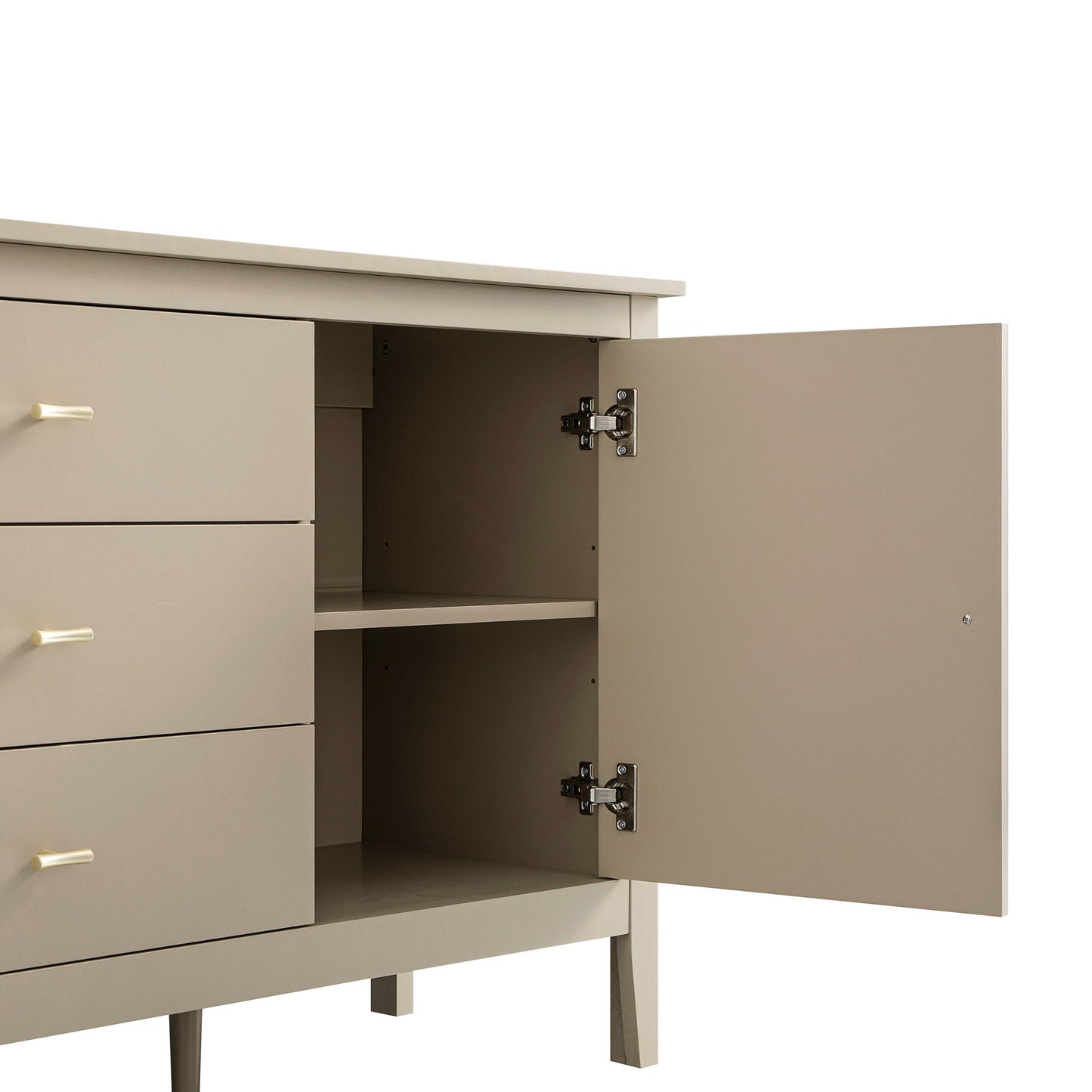 Oakham Wide Sideboard with Drawers, Deep Greige