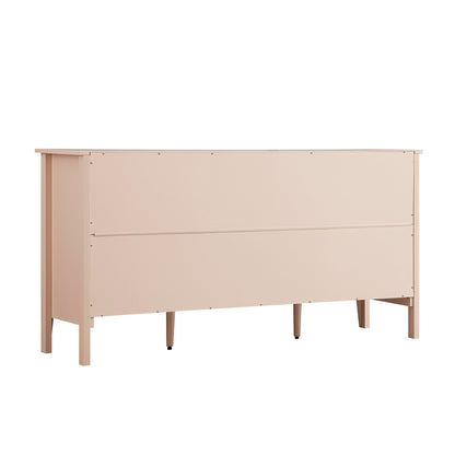 Oakham Wide Sideboard with Drawers, Nude Pink