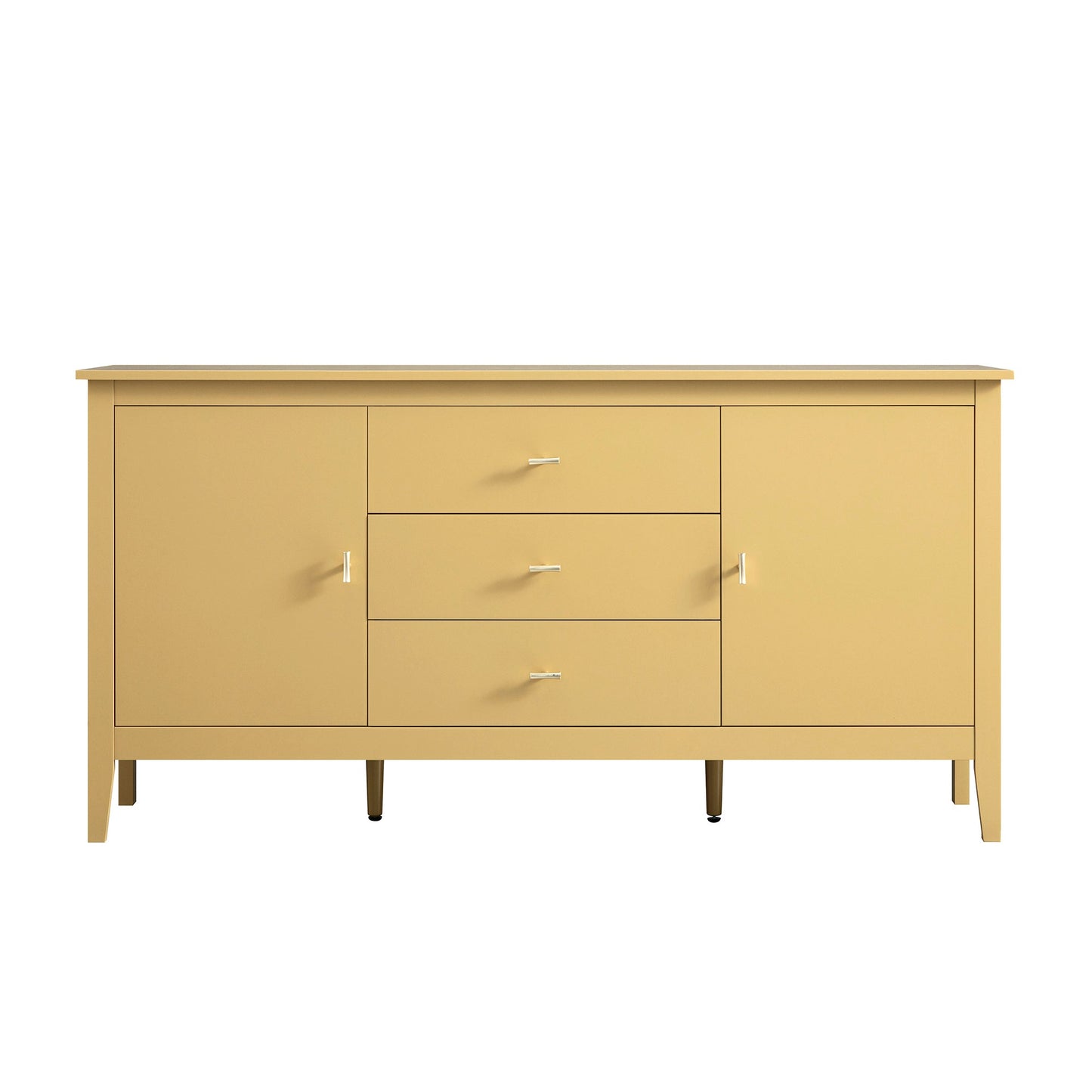 Oakham Wide Sideboard with Drawers, Rattan Yellow