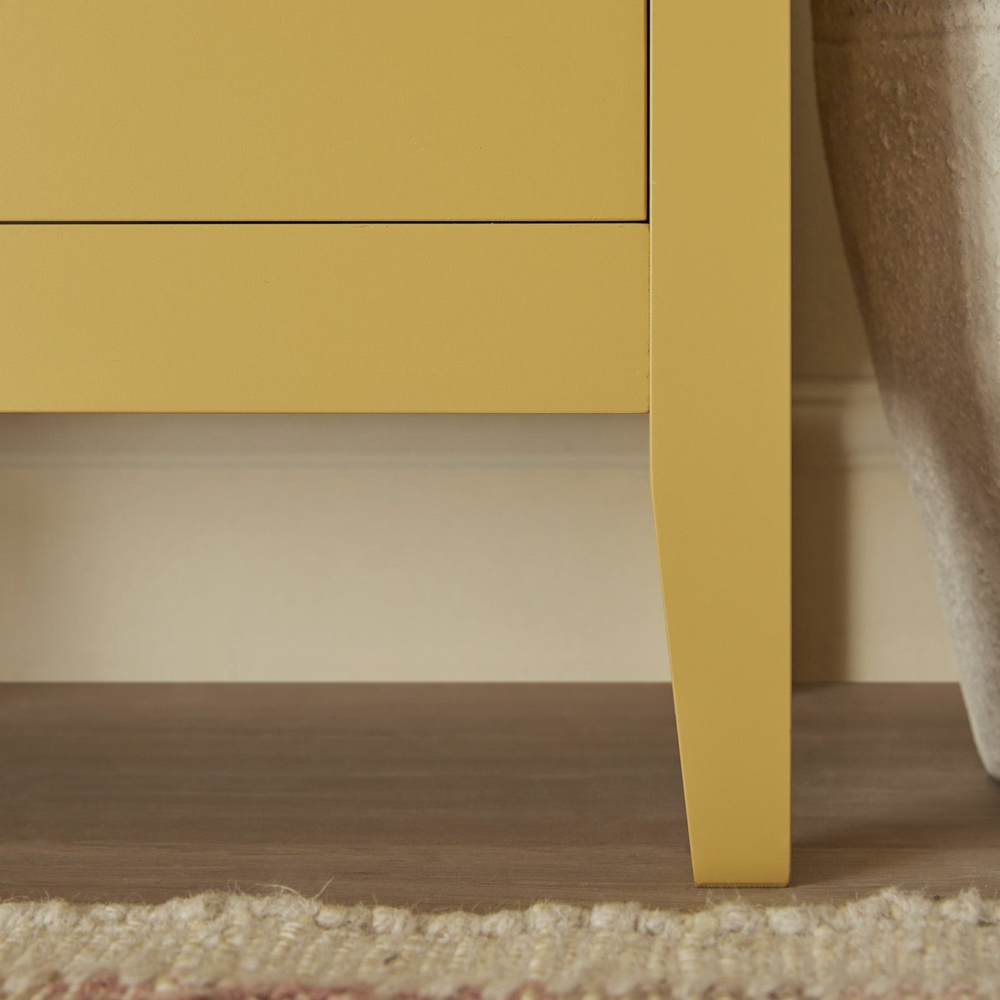 Oakham Wide Sideboard with Drawers, Rattan Yellow