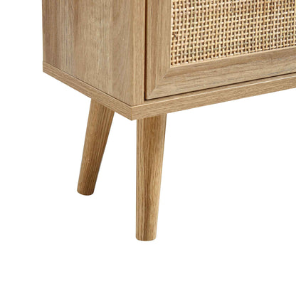 Frances Rattan 3 Tier Shoe Storage Cabinet, Natural