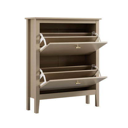 Oakham 2-Tier Shoe Cabinet, Deep Greige