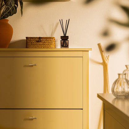 Oakham 2-Tier Shoe Cabinet, Rattan Yellow