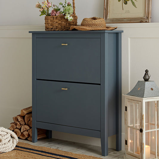 Oakham 2-Tier Shoe Cabinet, Stormy Blue