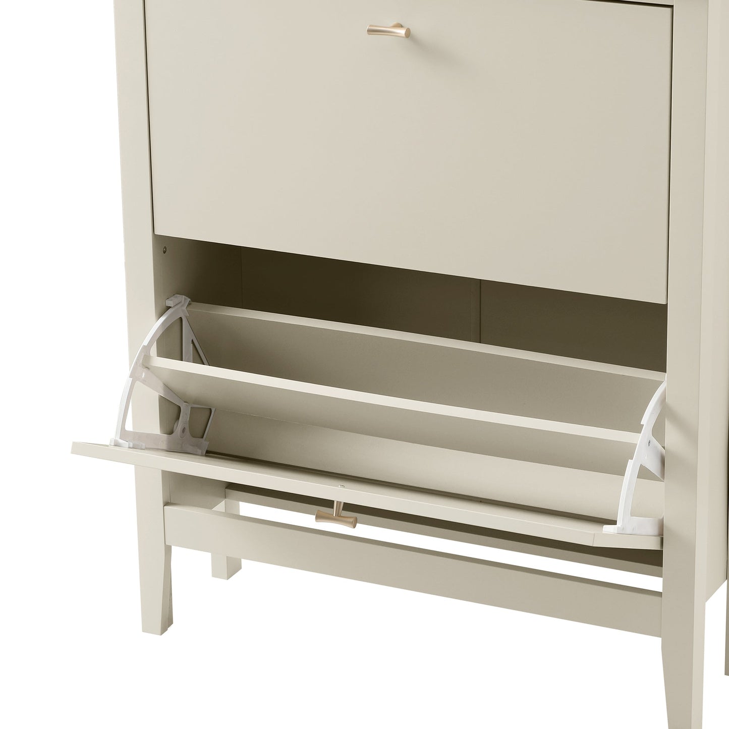 Oakham 2-Tier Shoe Cabinet, Shaded White
