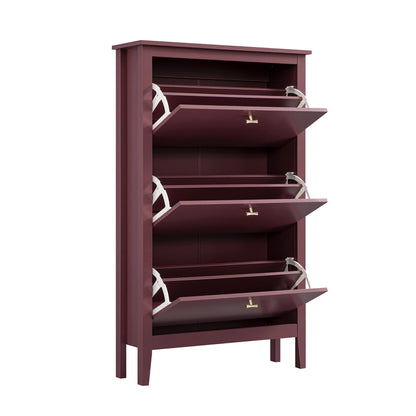 Oakham 3-Tier Shoe Cabinet, Wild Cherry