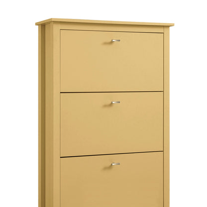 Oakham 3-Tier Shoe Cabinet, Rattan Yellow