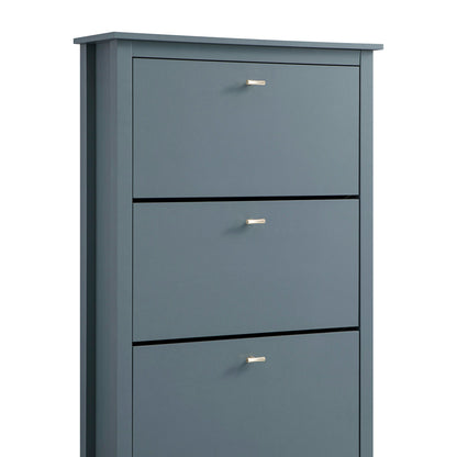 Oakham 3-Tier Shoe Cabinet, Stormy Blue