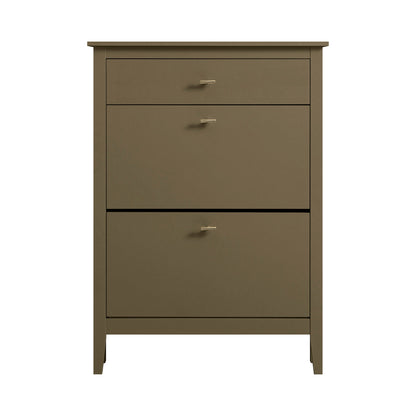 Oakham 2-Tier Shoe Cabinet with Top Drawer, Olive Grove