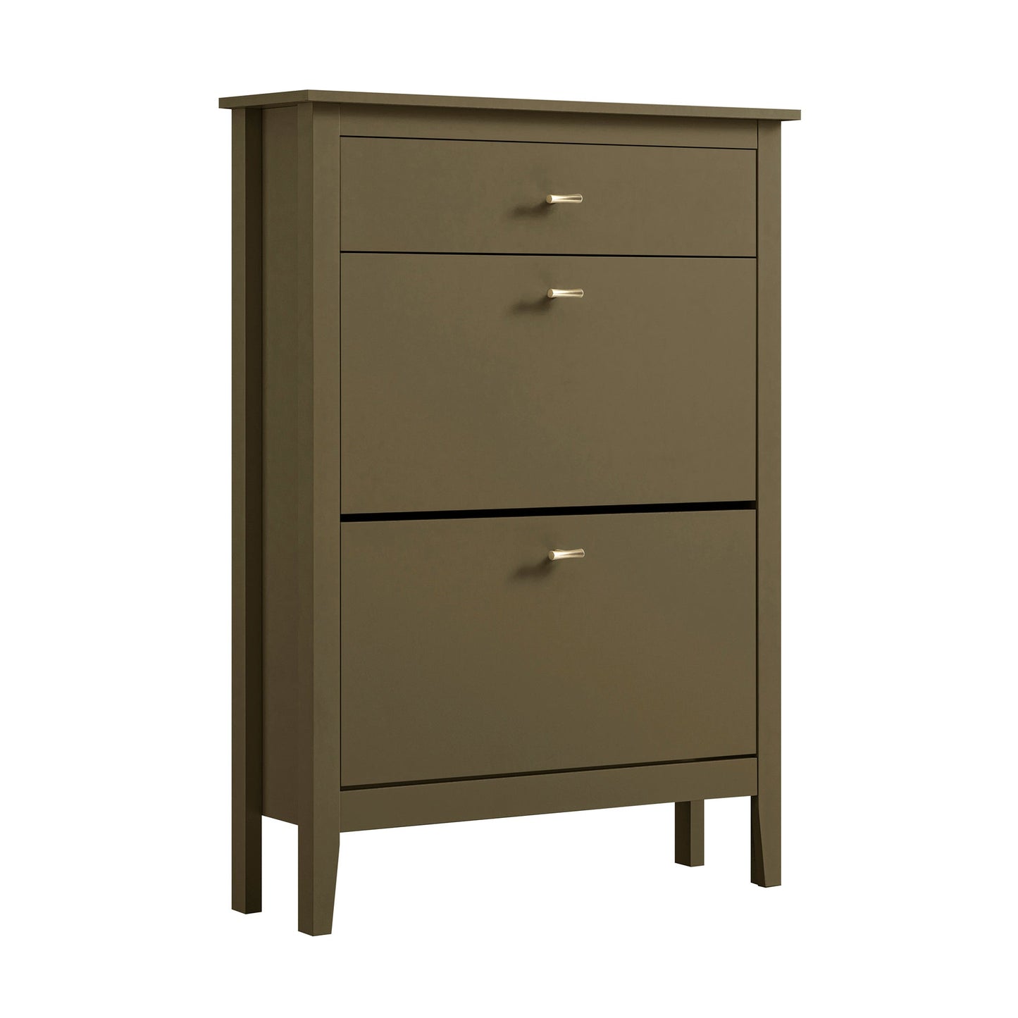 Oakham 2-Tier Shoe Cabinet with Top Drawer, Olive Grove