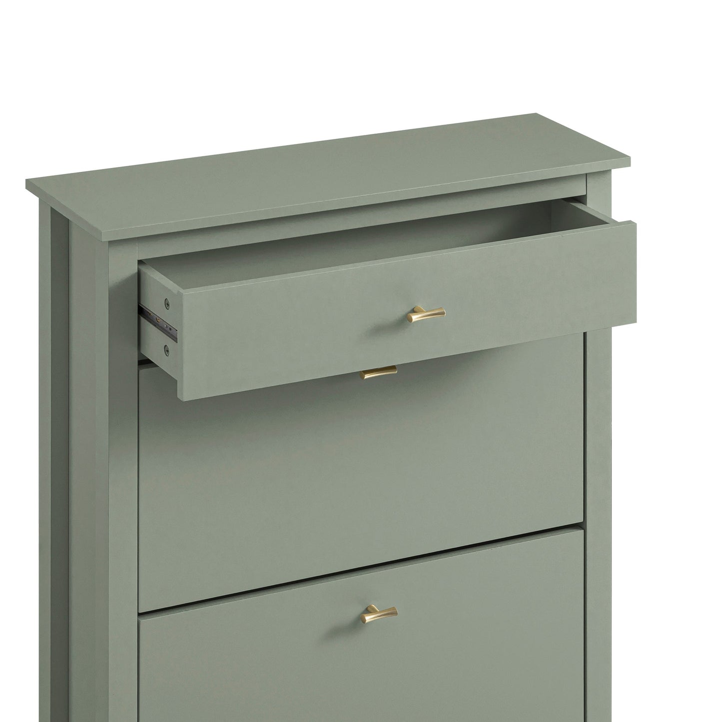 Oakham 2-Tier Shoe Cabinet with Top Drawer, Desert Sage