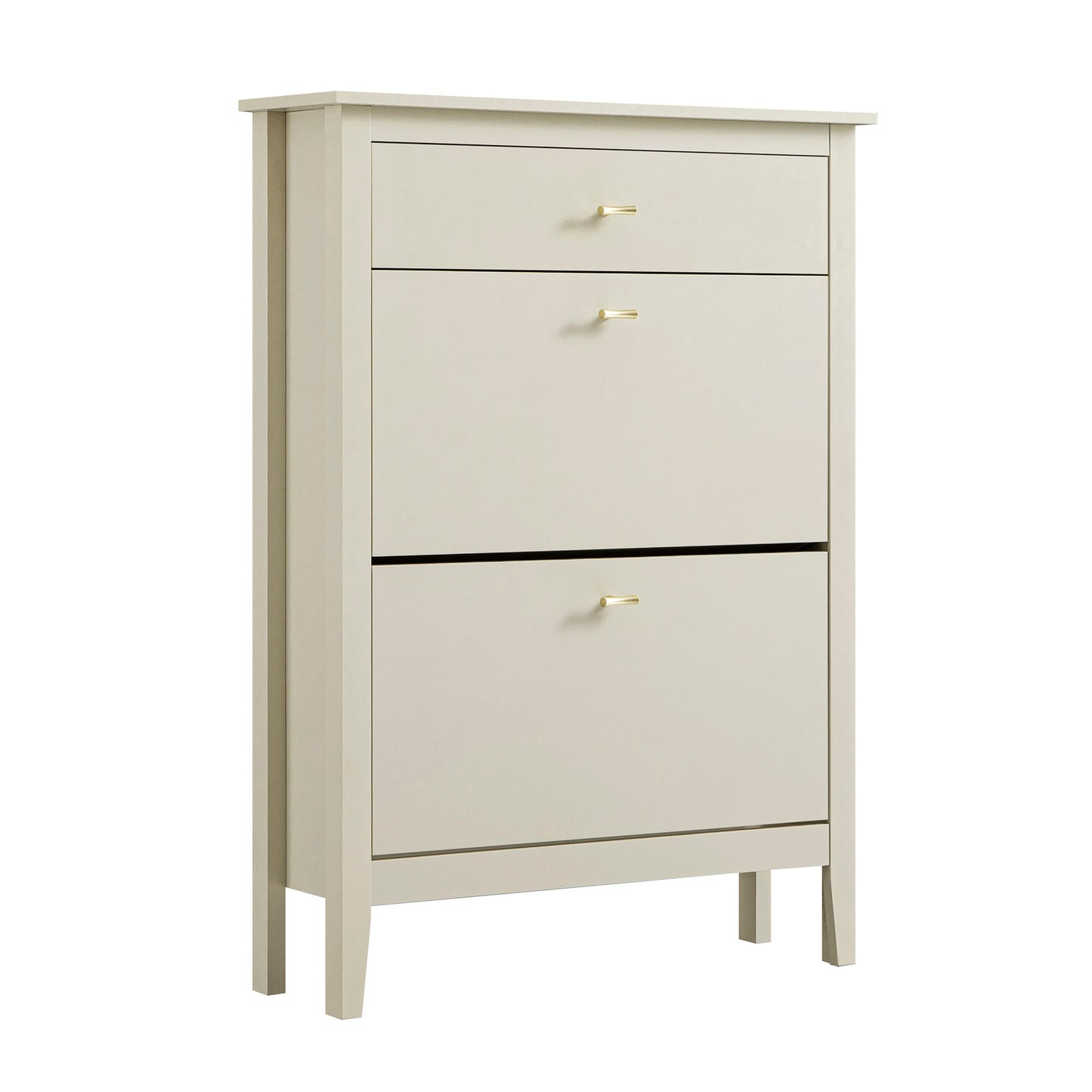 Oakham 2-Tier Shoe Cabinet with Top Drawer, Shaded White