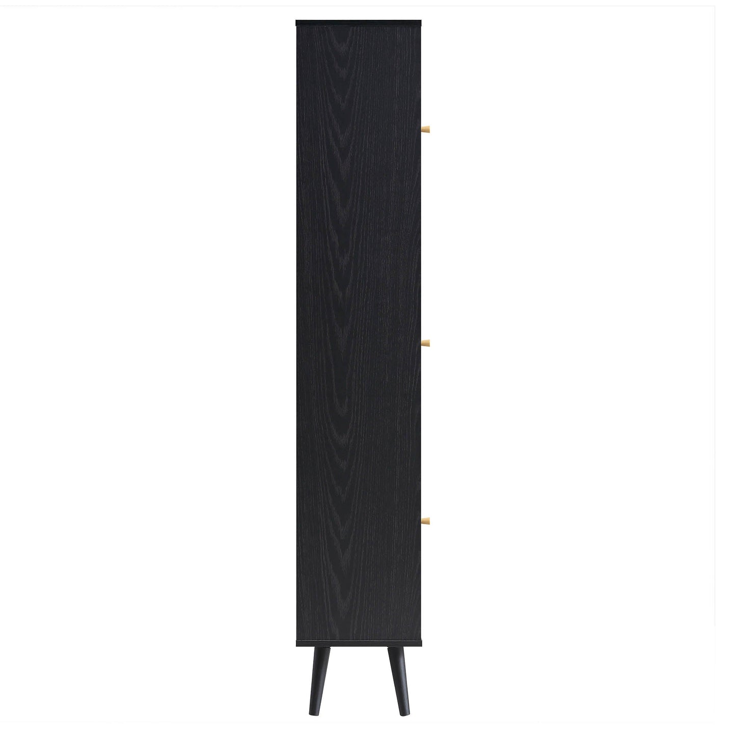 Frances Woven Rattan Tallboy Bathroom Unit, Black