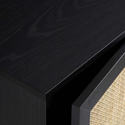 Frances Woven Rattan Tallboy Bathroom Unit, Black