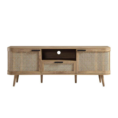 Izzy Curved Rattan 150cm TV Unit, Natural