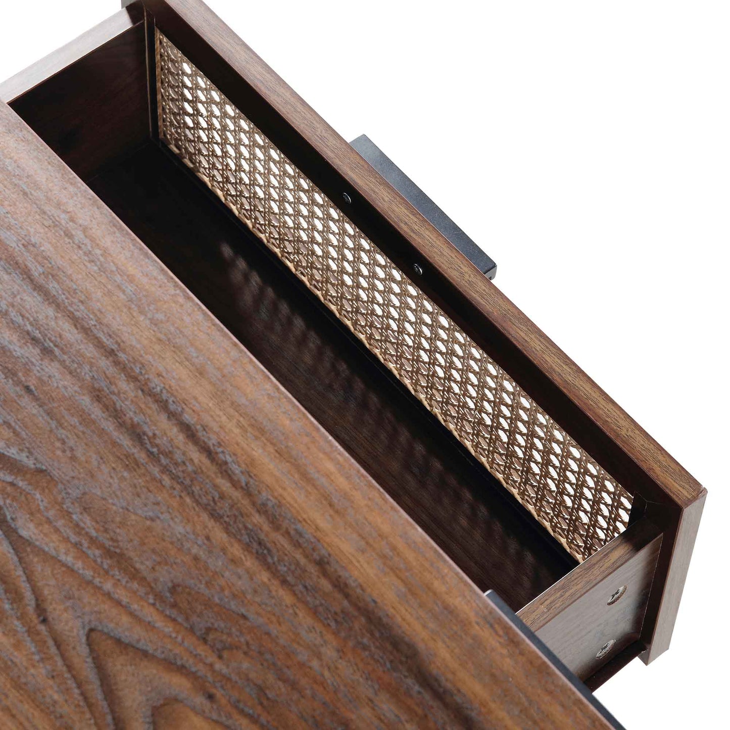 Izzy Curved Rattan 150cm TV Unit, Walnut