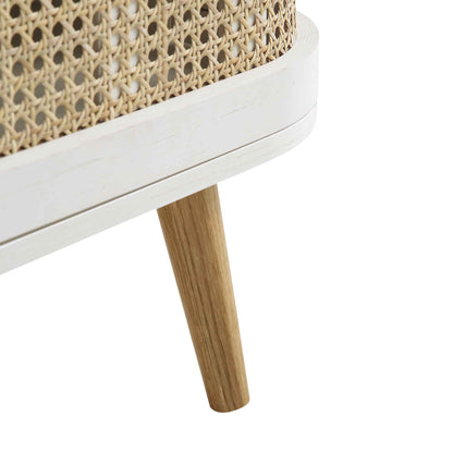 Izzy Curved Rattan 150cm TV Unit, White