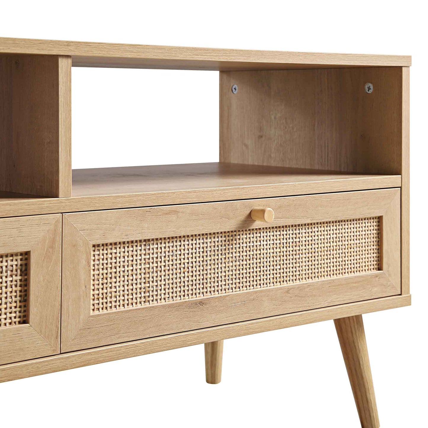 Frances Woven Rattan 160cm 3-Drawer TV Unit, Natural