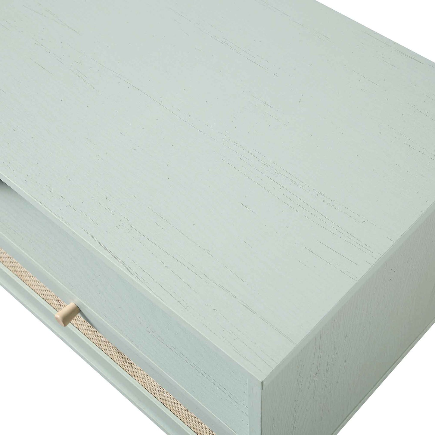 Frances Woven Rattan 160cm 3-Drawer TV Unit, Mint