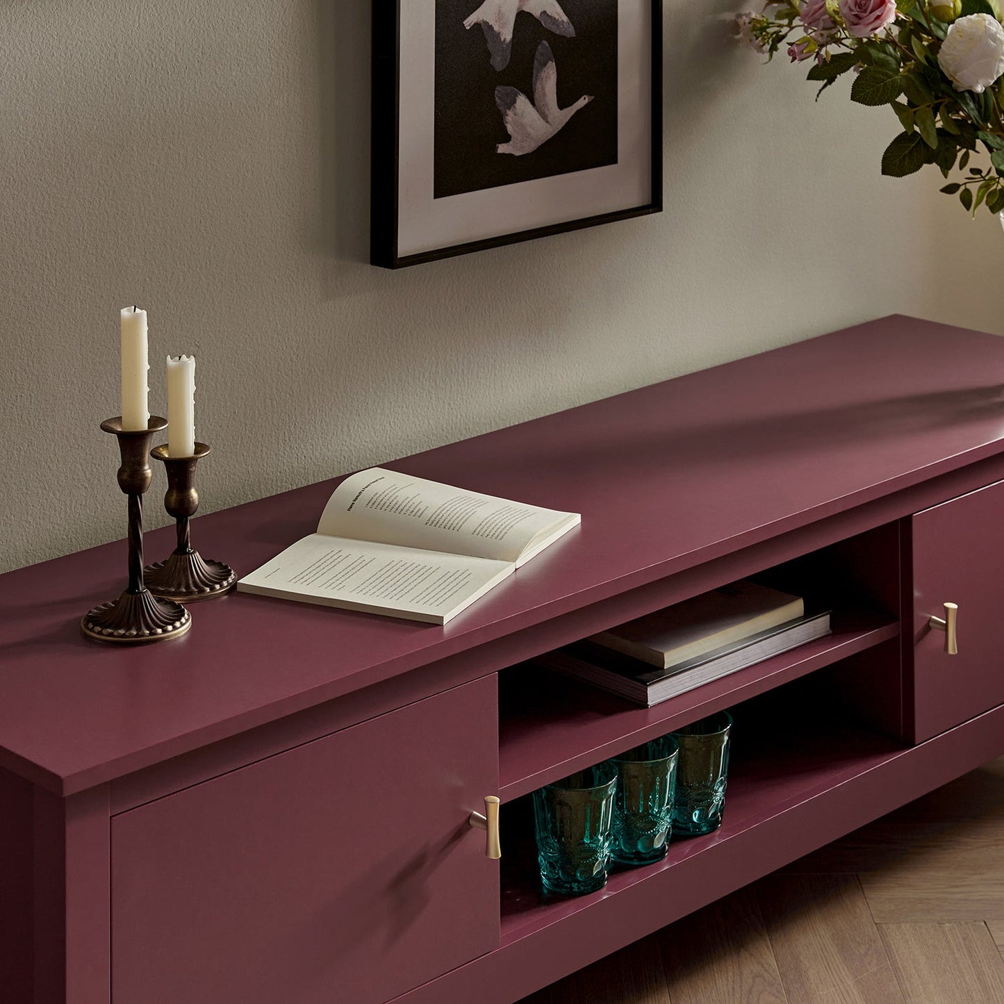 Oakham 150cm TV Unit, Wild Cherry