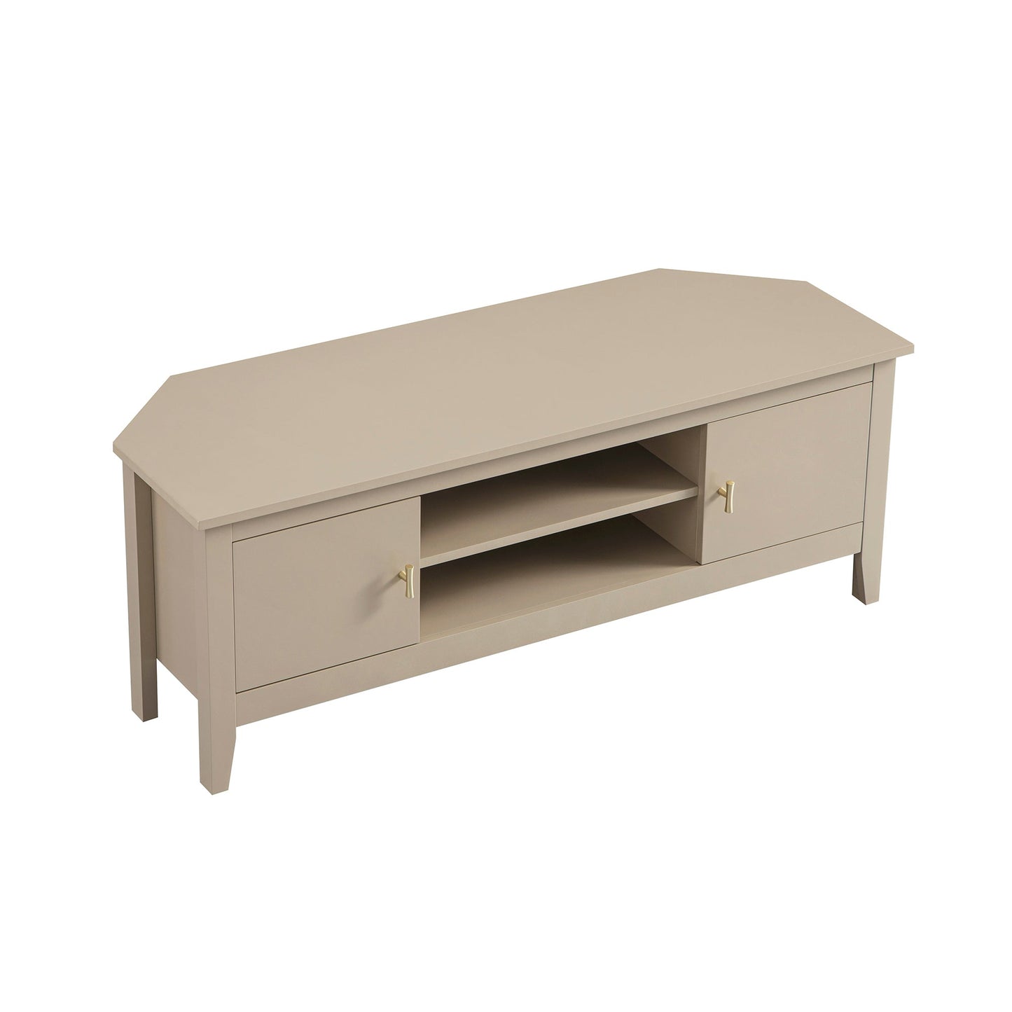 Oakham 120cm Corner TV Unit, Deep Greige