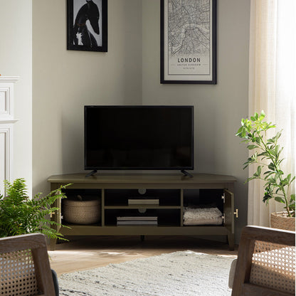 Oakham 120cm Corner TV Unit, Olive Grove