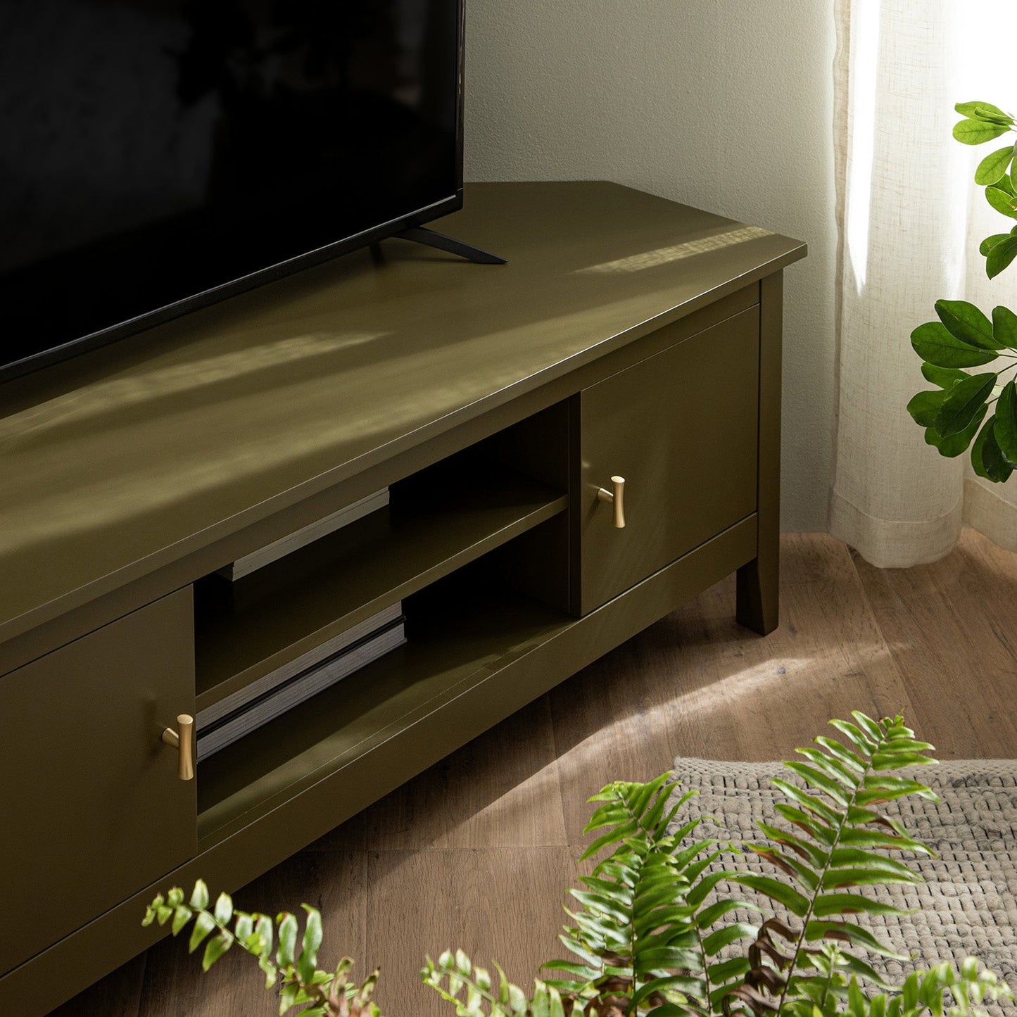 Oakham 120cm Corner TV Unit, Olive Grove