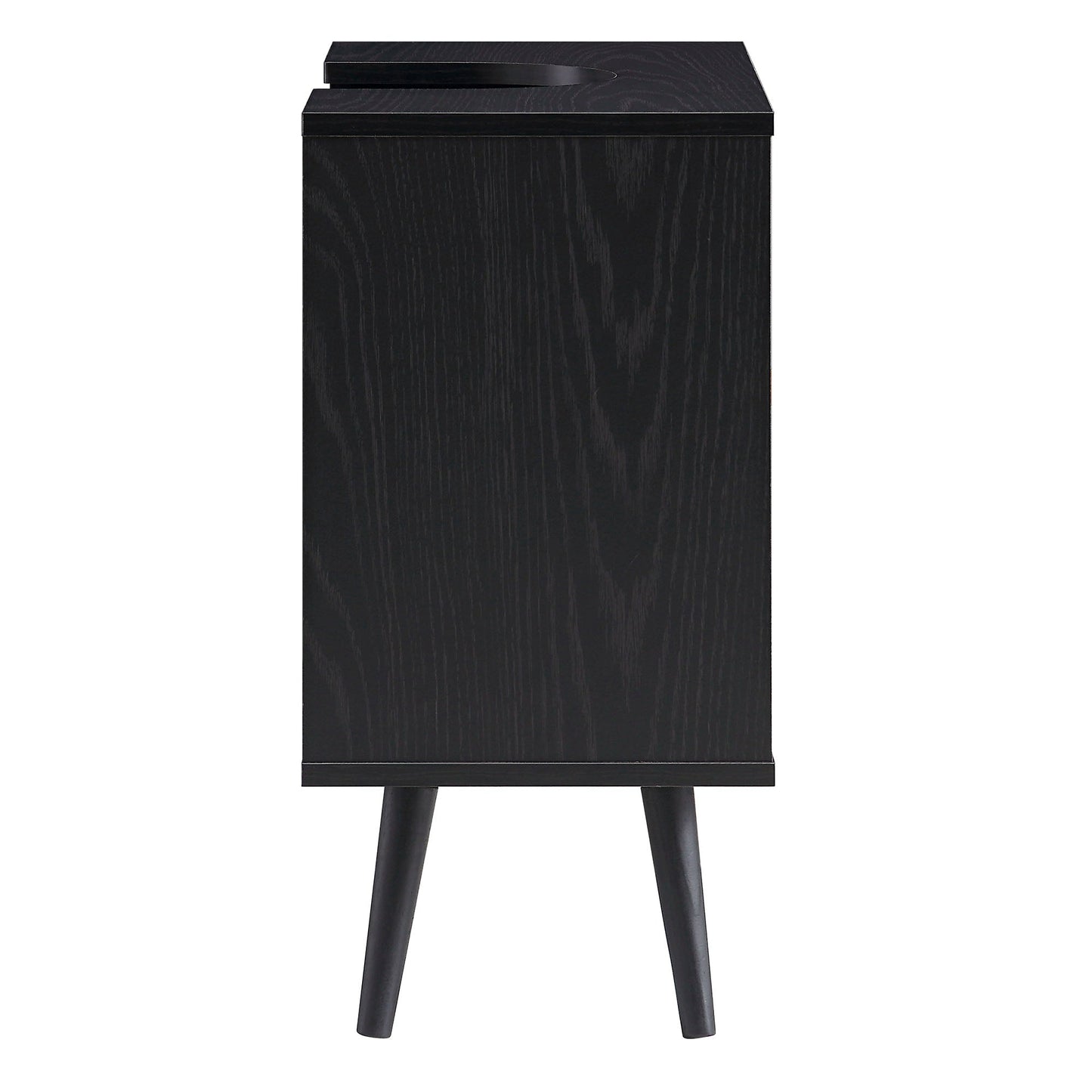 Frances Woven Rattan 2-Door Bathroom Undersink Unit, Black