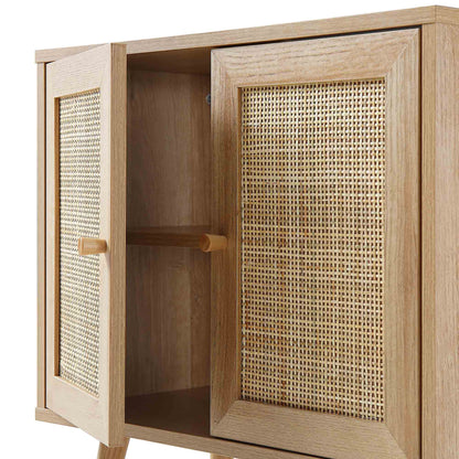 Frances Woven Rattan 2-Door Bathroom Undersink Unit, Natural