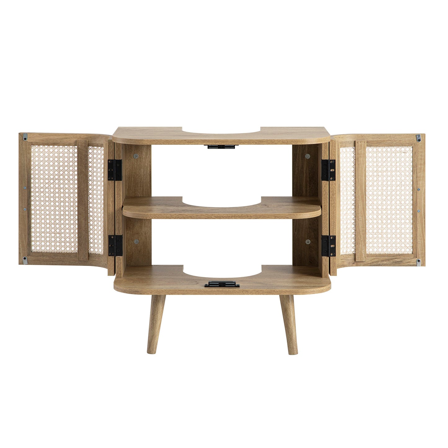 Izzy Curved Rattan Undersink Unit, Natural